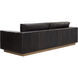 Anakin Light Oak / Tuscany Warm Black Leather Sofa